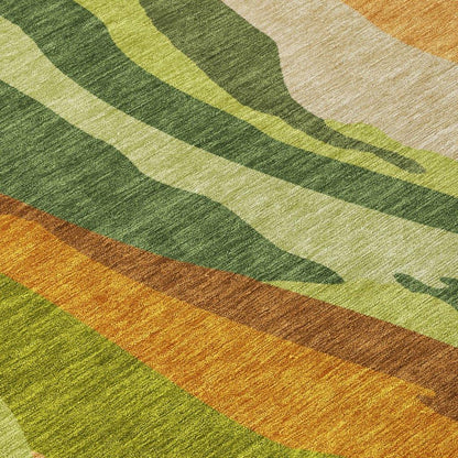 Petala Green Washable Indoor-Outdoor Rug-Outdoor Rugs-LOOMLAN Rugs-LOOMLAN