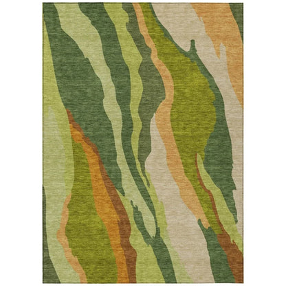 Petala Green Washable Indoor-Outdoor Rug-Outdoor Rugs-LOOMLAN Rugs-2'6" x 3'10"-LOOMLAN
