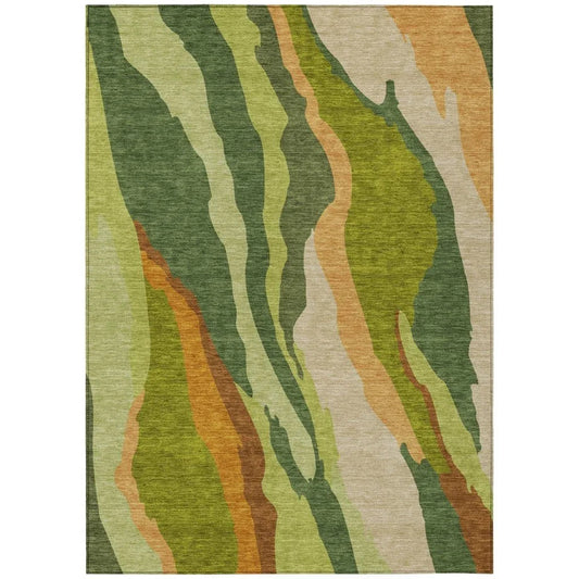 Petala Green Washable Indoor-Outdoor Rug-Outdoor Rugs-LOOMLAN Rugs-2'6" x 3'10"-LOOMLAN