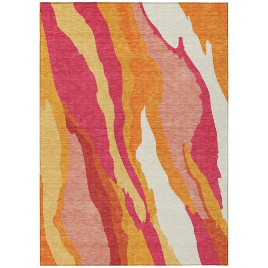 Petala Pink Washable Indoor-Outdoor Rug-Outdoor Rugs-LOOMLAN Rugs-2'6" x 3'10"-LOOMLAN