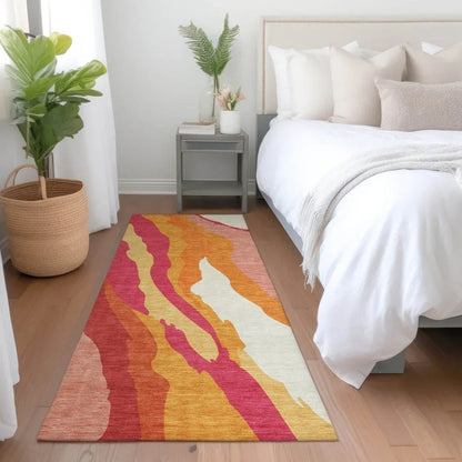 Petala Pink Washable Indoor-Outdoor Rug-Outdoor Rugs-LOOMLAN Rugs-LOOMLAN