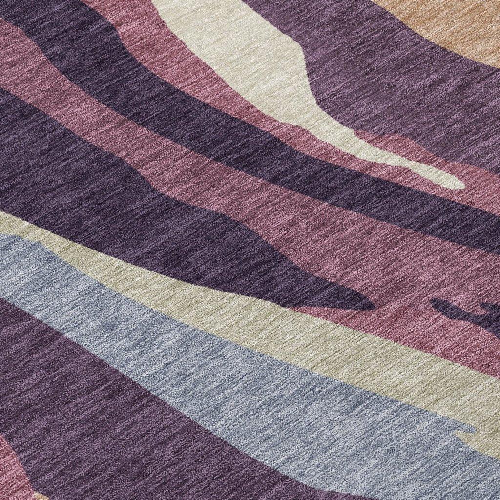 Petala Plum Washable Indoor-Outdoor Rug-Outdoor Rugs-LOOMLAN Rugs-LOOMLAN