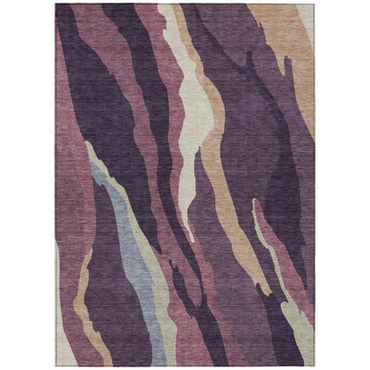 Petala Plum Washable Indoor-Outdoor Rug-Outdoor Rugs-LOOMLAN Rugs-2'6" x 3'10"-LOOMLAN
