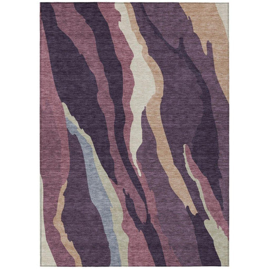 Petala Plum Washable Indoor-Outdoor Rug-Outdoor Rugs-LOOMLAN Rugs-2'6" x 3'10"-LOOMLAN