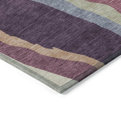 Petala Plum Washable Indoor-Outdoor Rug-Outdoor Rugs-LOOMLAN Rugs-LOOMLAN