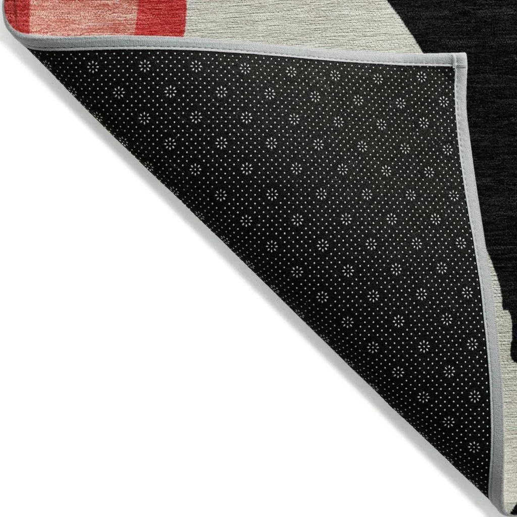 Petala Red Washable Indoor-Outdoor Rug-Outdoor Rugs-LOOMLAN Rugs-LOOMLAN