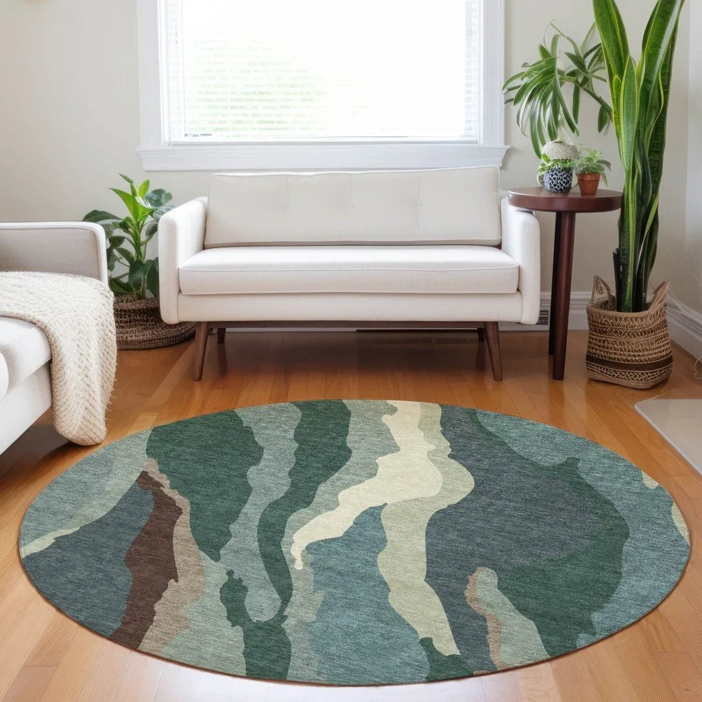 Petala Sage Washable Indoor-Outdoor Rug-Outdoor Rugs-LOOMLAN Rugs-LOOMLAN