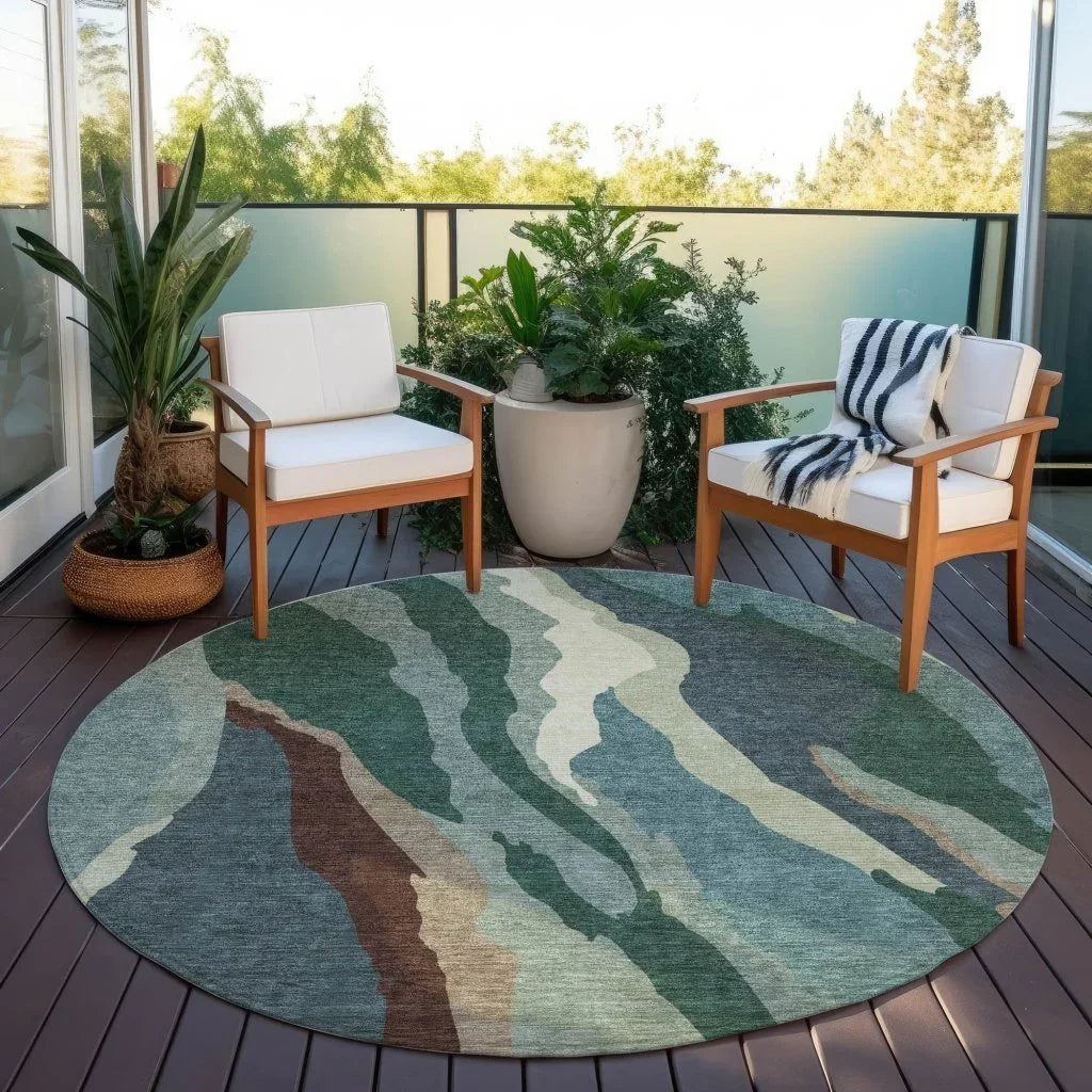 Petala Sage Washable Indoor-Outdoor Rug-Outdoor Rugs-LOOMLAN Rugs-LOOMLAN