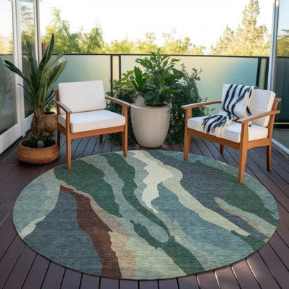 Petala Sage Washable Indoor-Outdoor Rug-Outdoor Rugs-LOOMLAN Rugs-LOOMLAN