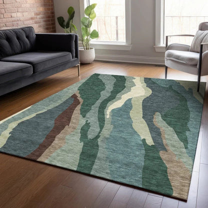 Petala Sage Washable Indoor-Outdoor Rug-Outdoor Rugs-LOOMLAN Rugs-LOOMLAN