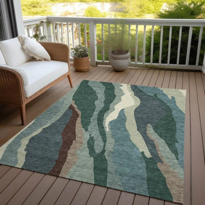 Petala Sage Washable Indoor-Outdoor Rug-Outdoor Rugs-LOOMLAN Rugs-LOOMLAN