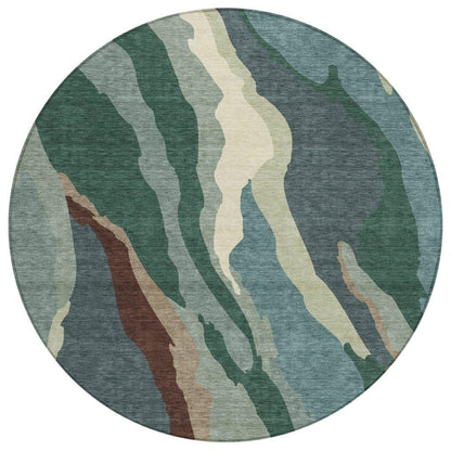 Petala Sage Washable Indoor-Outdoor Rug-Outdoor Rugs-LOOMLAN Rugs-8' x 8'-LOOMLAN