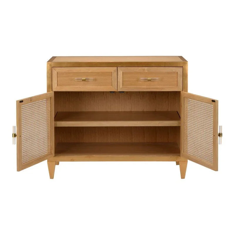 Petite Caned Wood Framed Brown Buffet - LOOMLAN - Chelsea House - Buffets
