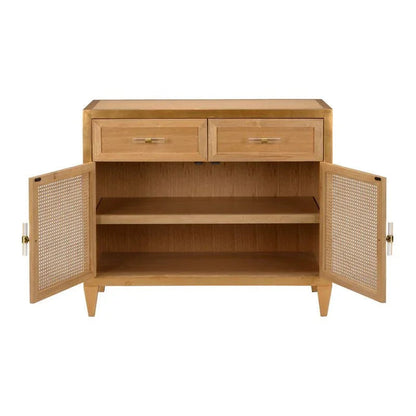 Petite Caned Wood Framed Brown Buffet - LOOMLAN - Chelsea House - Buffets