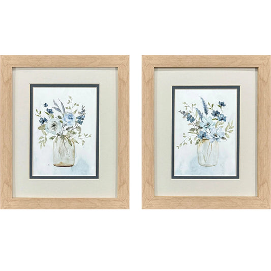 Petite & Sweet Blue Framed Wall Art 2PC