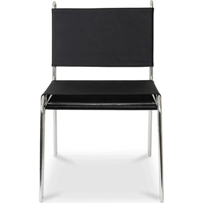 Petra Black Leather Armless Accent Chair - LOOMLAN - Moe's Home - Accent Chairs