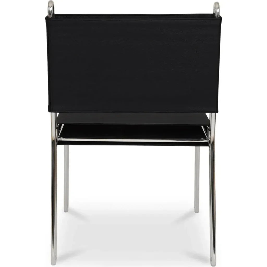 Petra Black Leather Armless Accent Chair - LOOMLAN - Moe's Home - Accent Chairs