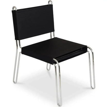 Petra Black Leather Armless Accent Chair - LOOMLAN - Moe's Home - Accent Chairs