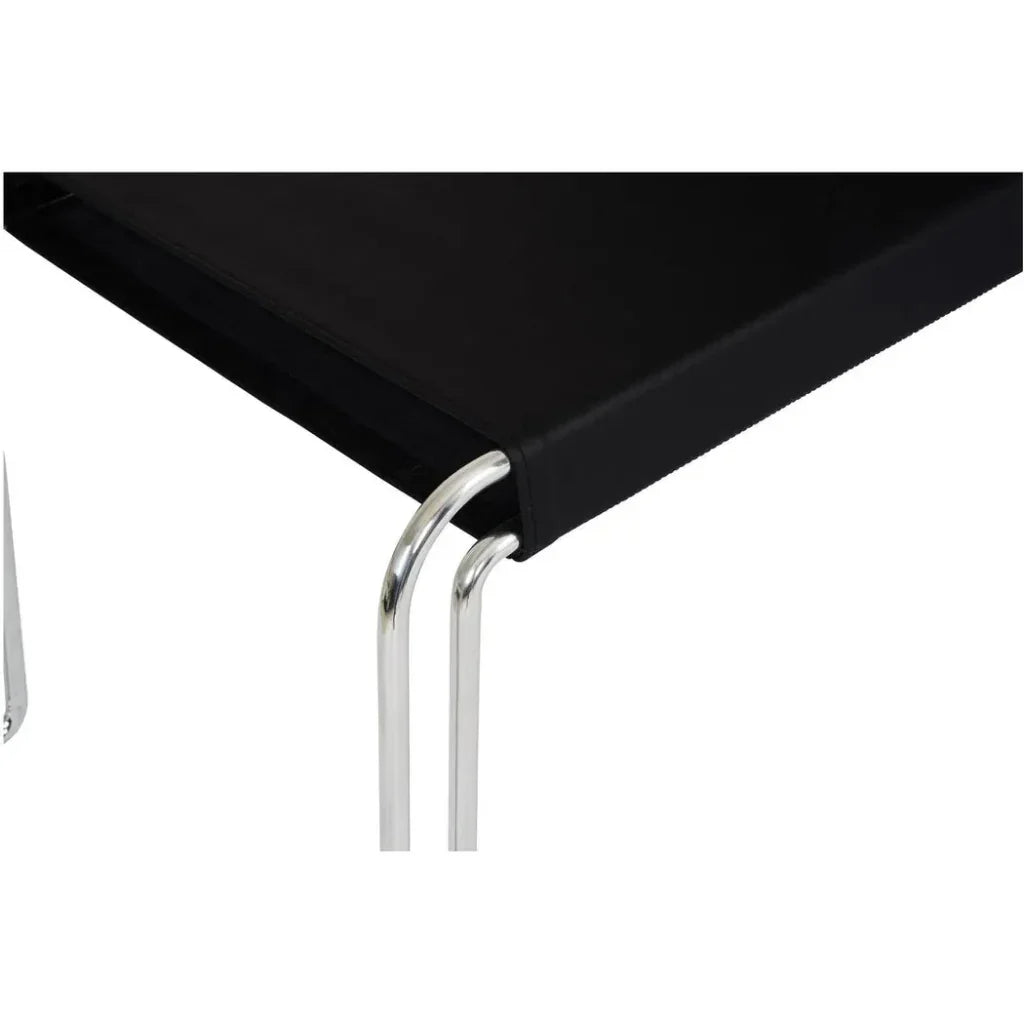 Petra Black Leather Armless Accent Chair - LOOMLAN - Moe's Home - Accent Chairs