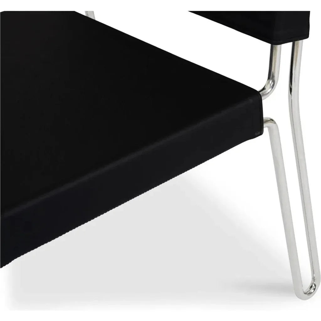 Petra Black Leather Armless Accent Chair - LOOMLAN - Moe's Home - Accent Chairs