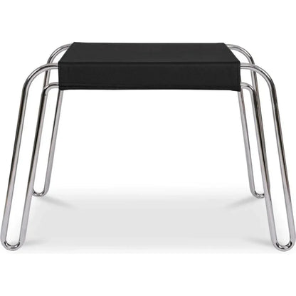 Petra Black Leather and Steel Stool - LOOMLAN - Moe's Home - Poufs and Stools
