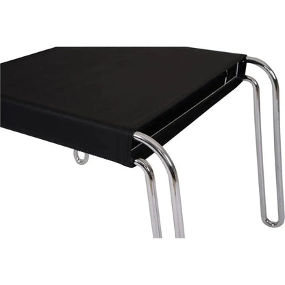 Petra Black Leather and Steel Stool - LOOMLAN - Moe's Home - Poufs and Stools