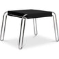 Petra Black Leather and Steel Stool - LOOMLAN - Moe's Home - Poufs and Stools