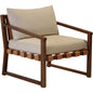 Peyton Accent Chair Leather and Tan Fabric Blend