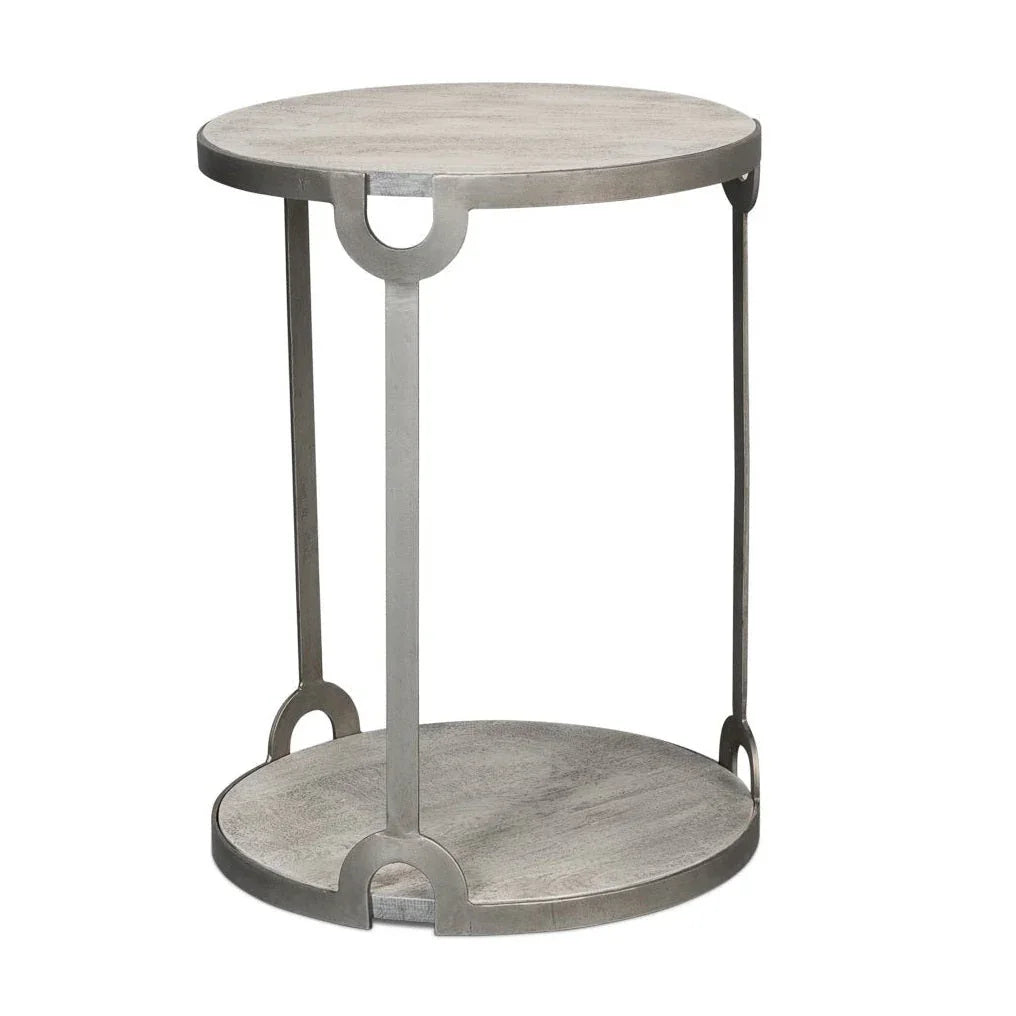 Phin Wood Top Round End Table - LOOMLAN - Sarreid - Side Tables