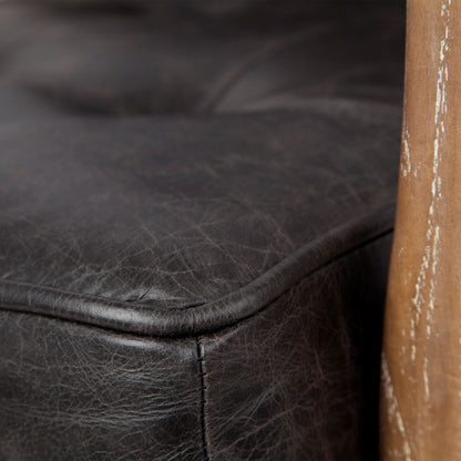 Phineas Black Leather Accent Chair