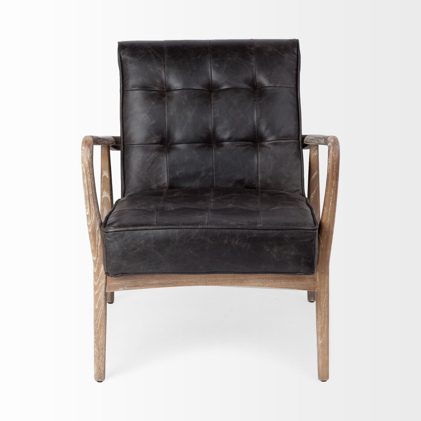 Phineas Black Leather Accent Chair