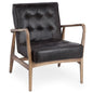 Phineas Black Leather Accent Chair
