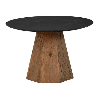 Phoebe Black Marble Top Round Dining Table-Dining Tables-Furniture Classics-LOOMLAN