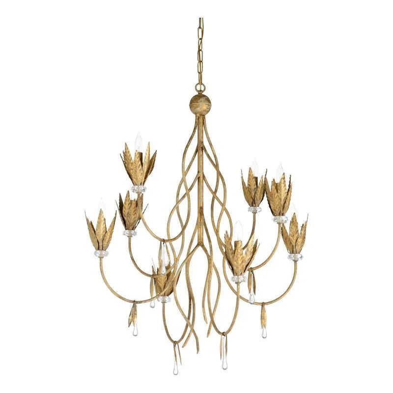 Phoebe Gold With Crystal Design Chandelier - LOOMLAN - Wildwood - Chandeliers