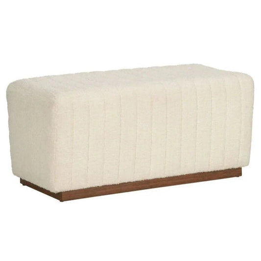 Piano White Backless Bedroom Bench - LOOMLAN - Wildwood - Bedroom Benches