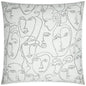Picasso Novelty Grey White Large Throw Pillow Insert - LOOMLAN - D.V. Kap - Throw Pillows