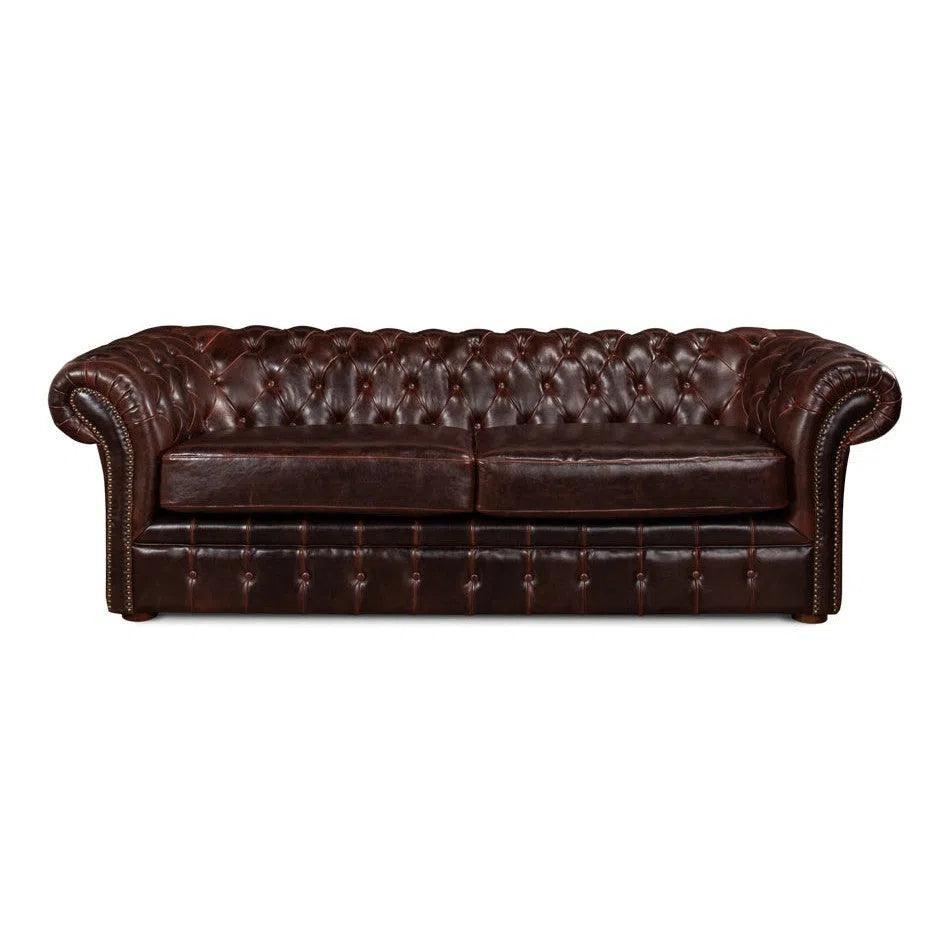 Piccadilly 3 Seat Chesterfield Sofa Club Leather - LOOMLAN - Sarreid - Sofas & Loveseats