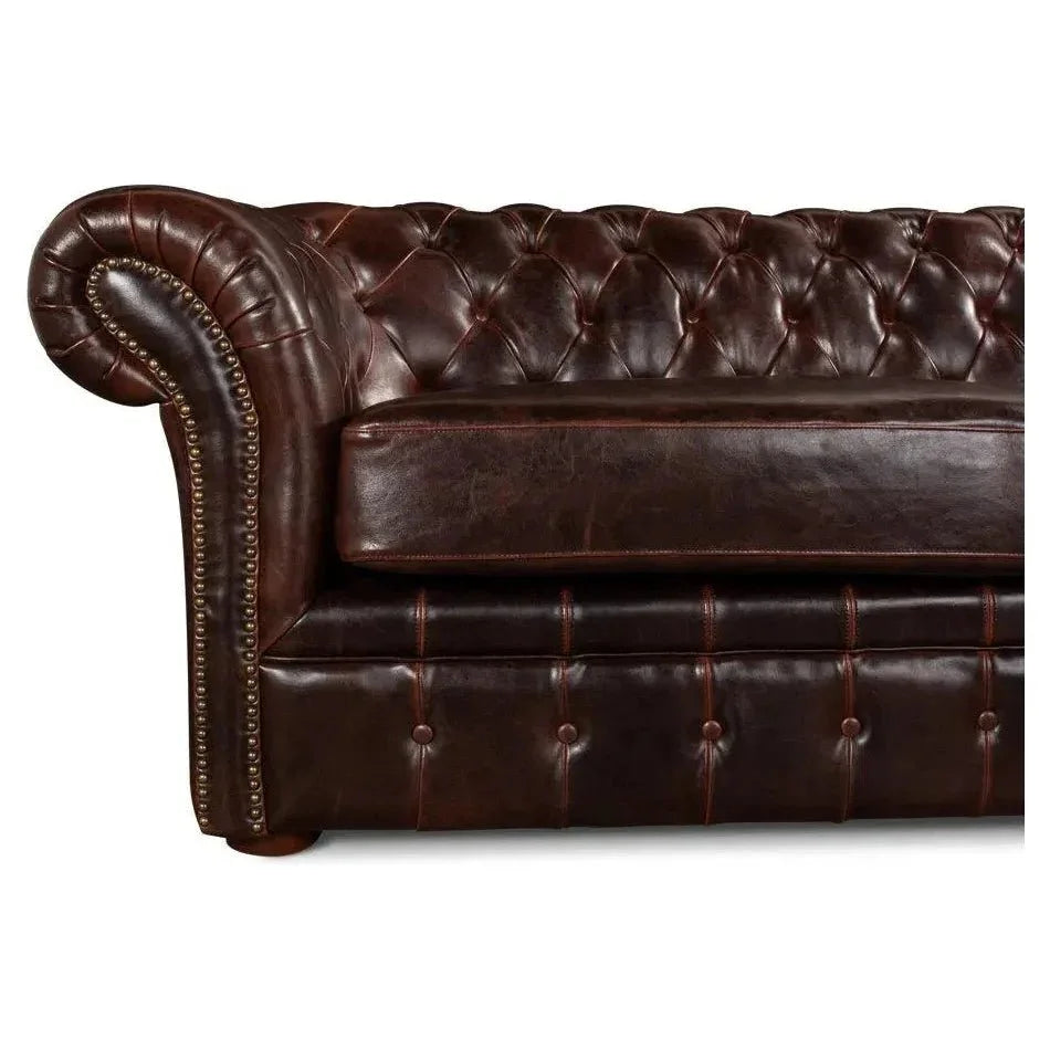Piccadilly 3 Seat Chesterfield Sofa Club Leather - LOOMLAN - Sarreid - Sofas & Loveseats