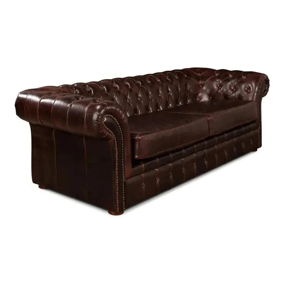 Piccadilly 3 Seat Chesterfield Sofa Club Leather - LOOMLAN - Sarreid - Sofas & Loveseats