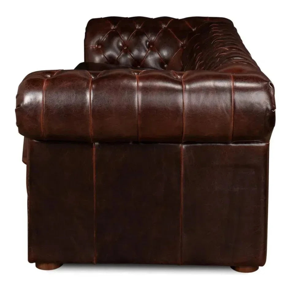 Piccadilly 3 Seat Chesterfield Sofa Club Leather - LOOMLAN - Sarreid - Sofas & Loveseats
