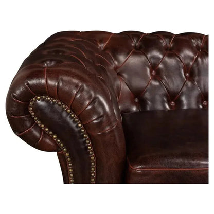 Piccadilly 3 Seat Chesterfield Sofa Club Leather - LOOMLAN - Sarreid - Sofas & Loveseats