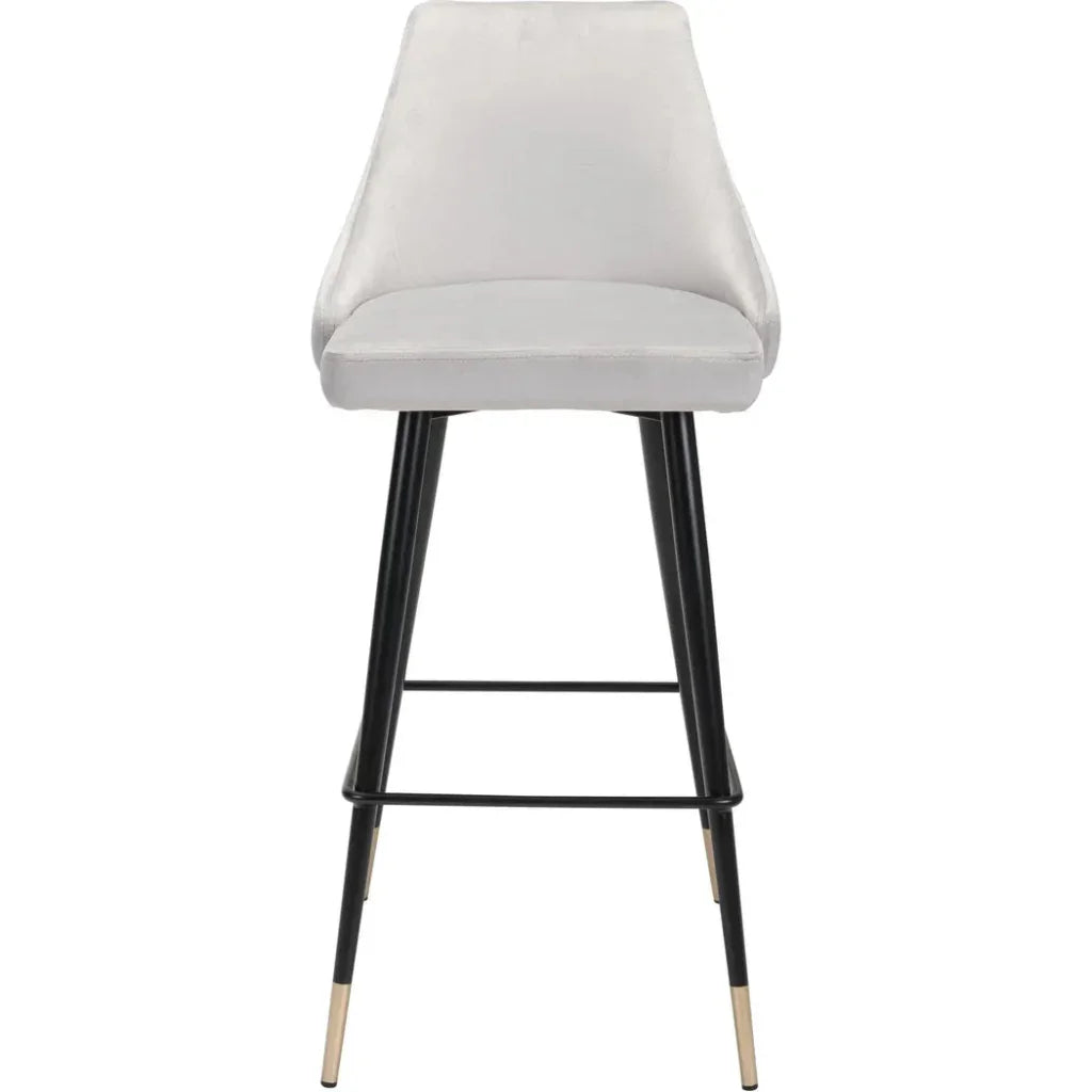 Piccolo Bar Chair Gray - LOOMLAN - Zuo Modern - Bar Stools