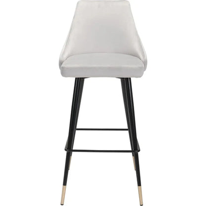 Piccolo Bar Chair Gray - LOOMLAN - Zuo Modern - Bar Stools