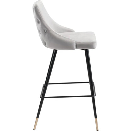 Piccolo Bar Chair Gray - LOOMLAN - Zuo Modern - Bar Stools