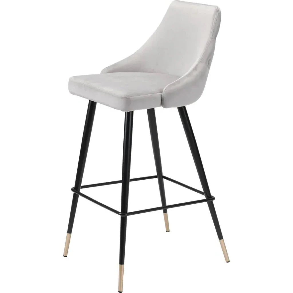 Piccolo Bar Chair Gray - LOOMLAN - Zuo Modern - Bar Stools