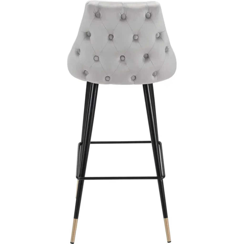 Piccolo Bar Chair Gray - LOOMLAN - Zuo Modern - Bar Stools
