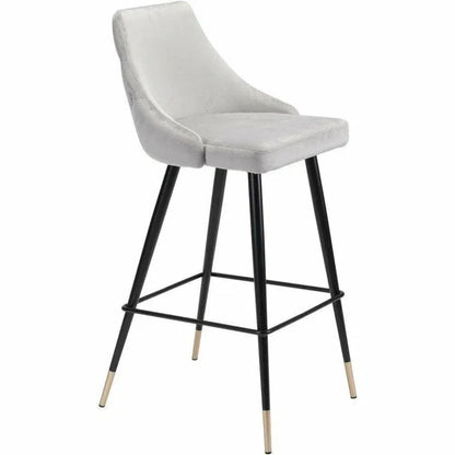Piccolo Bar Chair Gray - LOOMLAN - Zuo Modern - Bar Stools