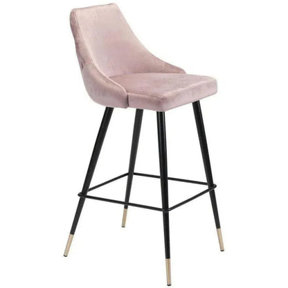 Piccolo Bar Chair Pink - LOOMLAN - Zuo Modern - Bar Stools