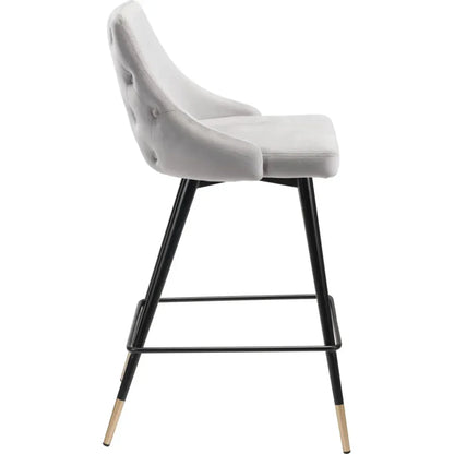 Piccolo Counter Chair Gray - LOOMLAN - Zuo Modern - Counter Stools