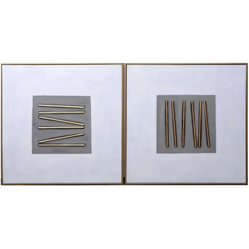 Pick Up Sticks Set Hand Painted Wall Art - LOOMLAN - SUNPAN - Canvas Art